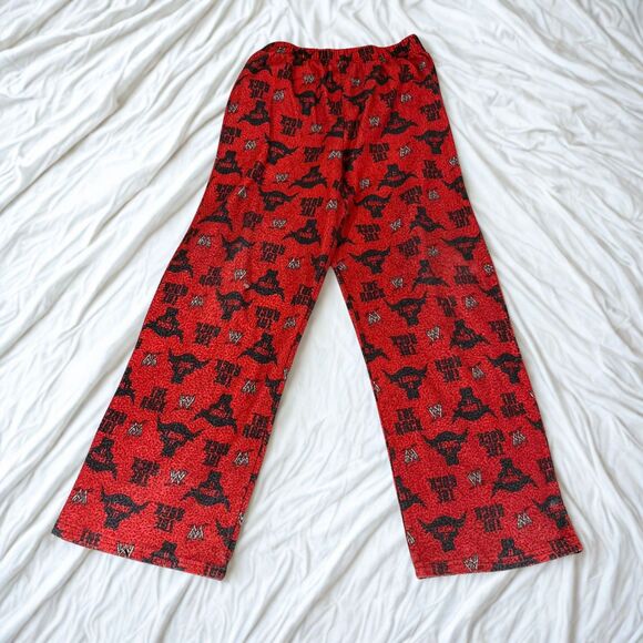 WWE Other - WWE Lounge Pants Boys L The Rock I Bring It Red Pajama Bottoms Elastic Waist